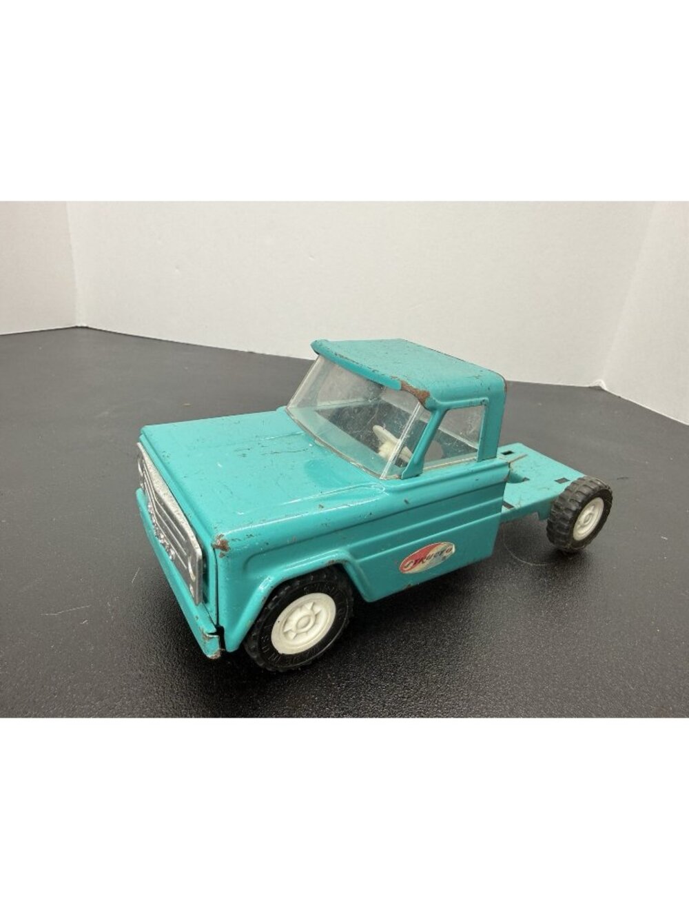 Structo Vintage Turquoise Tin Toy Truck for Collectible Display Or Resto